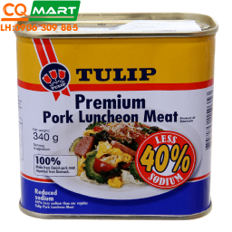 Thịt Heo Pork Luncheon Meat Ít Muối Tulip Hộp 340g
