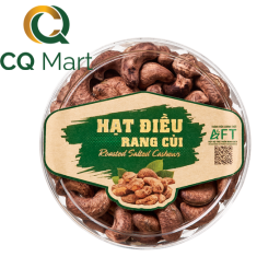 Hạt Điều Rang Củi Vỏ Lụa CQ Food 200g - Hộp Tròn