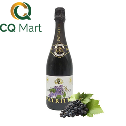 Nước Nho Đen Nguyên Chất Có Gas Patritti Chai 750ml